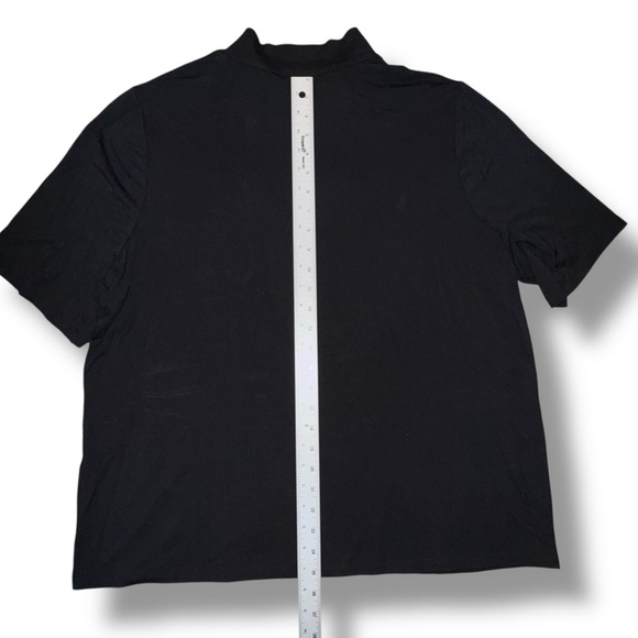 TALBOTS BUTTON SHOULDER MOCKNECK TOP - 2X Black - Picture 13 of 15